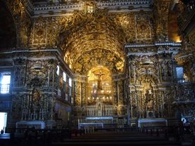Die reich vergoldete Kirche Sao Fransico in Salvador da Bahia